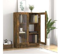 ""Remise""Armoire à vitrine/Bibliothèque - Étagère Chêne fumé - 82,5 x 30,5 x 115 cm ,bois d'ingénierie JILIMAISON2025 60468314