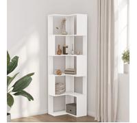 ""Remise""Armoire de livres - Bibliothèque - d'angle à 5 niveaux - blanc bois d'ingénierie JILIMAISON2025 99626545