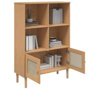 ""Remise""Armoire de livres - Bibliothèque - SENJA aspect de rotin marron bois massif de pin JILIMAISON2025 45871429