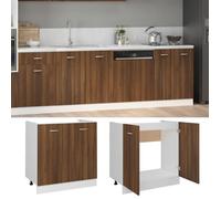 ""Remise""Armoire de plancher d'évier ""Lyon"" - Buffet Bahut de cuisine/Meuble bas - Chêne marron 80x46x81,5 cm JILIMAISON2025 6433766