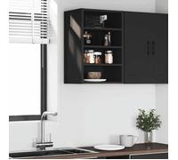 ""Remise""Armoire de rangement suspendue Pour cuisine - Meuble haut ""Riga"" noir 40 x 29,5 x 60 cm ,bois d'ingénierie JILIMAISON2025