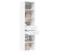 ""Remise""Armoire haute/Buffet haut - Décor salon/cuisine - blanc 45 x 42,5 x 185 cm bois d'ingénierie *aspect pratique2762729