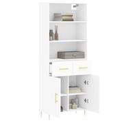 ""Remise""Armoire haute/Buffet haut - Décor salon/cuisine - Blanc 69,5 x 34 x 180 cm Bois d'ingénierie *aspect pratique6696758