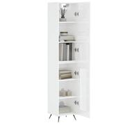 ""Remise""Armoire haute/Buffet haut - Décor salon/cuisine - Blanc brillant 34,5 x 34 x 180 cm Bois d'ingénierie *aspect