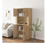 ""Remise""Armoire haute/Buffet haut - Décor salon/cuisine - Chêne sonoma Bois d'ingénierie *aspect pratique6616583