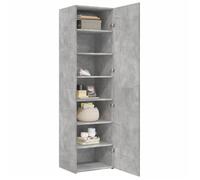 ""Remise""Armoire haute/Buffet haut - Décor salon/cuisine - gris béton 50 x 42,5 x 185 cm bois d'ingénierie *aspect pratique9849664