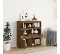 ""Remise""Armoire haute/Buffet haut - Décor salon/cuisine - Marron miel 100 x 40 x 108,5 cm Bois massif de pin *aspect