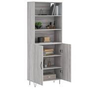 ""Remise""Armoire haute/Buffet haut - Décor salon/cuisine - Sonoma gris 69,5 x 34 x 180 cm Bois d'ingénierie *aspect pratique6674534