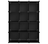 ""Remise""Armoire/meuble à chaussures Cubes de rangement 12 pcs Noir PP JILIMAISON2025 38775190