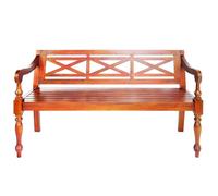 ""Remise""Banquette coffre - Brun - Banc Batavia 123cm - Bois d'acajou massif - Marron foncé_uvl13l