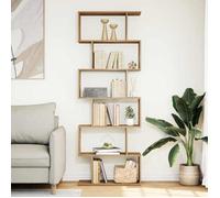 ""Remise""Bibliothèque - Étagère séparatrice de pièce à 6 niveaux - chêne artisanal - JILIMAISON2025 98764940