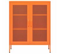 ""Remise""Buffet bahut commode - SUMMER - Armoire de rangement Orange 80 x 35 x 101,5 cm Acier JILIMAISON2025 2115101