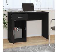 ""Remise""Bureau informatique - Table de Bureau avec tiroir et armoire Noir 100 x 40 x 73 cm - bois ingénierie JILIMAISON2025