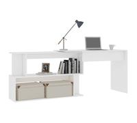 ""Remise""Bureau informatique - Table de Bureau d'angle Blanc 200 x 50 x 76 cm - bois d'ingénierie JILIMAISON2025 57719883