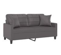 ""Remise""Canapé - CLIC-CLAC - 2 places avec oreillers décoratifs gris 140cm similicuir JILIMAISON2025 33322152