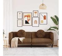 ""Remise""Canapé - CLIC-CLAC - à 3 places avec coussins marron similicuir daim JILIMAISON2025 7901804