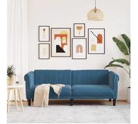 ""Remise""Canapé - CLIC-CLAC - à 3 places bleu velours JILIMAISON2025 46986899