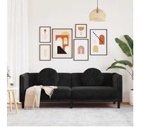 ""Remise""Canapé - CLIC-CLAC - avec coussins 3 places noir velours JILIMAISON2025 71556585