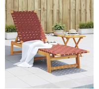 ""Remise""Chaises longues - JMS - Bain de soleil rouge - Bois d'acacia solide et tissu MAIOSN2025 2810450