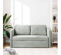 ""Remise"" CLIC-CLAC,Canapé Lit Convertible 2 Places, 2 en 1 gris clair 122 x 204 x 55 cm velours JILIMAISON2025 32083312