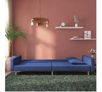 ""Remise"" CLIC-CLAC,Canapé Lit Convertible , à 2 places, avec deu x oreillers, bleu tissu JILIMAISON2025 62377777