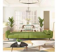 ""Remise"" CLIC-CLAC,Canapé Lit Convertible , à 2 places, avec deu x oreillers, Vert clair Velours JILIMAISON2025 75573761