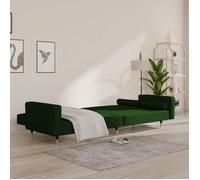 ""Remise"" CLIC-CLAC,Canapé Lit Convertible , à 2 places, avec deu x oreillers, Vert foncé Velours JILIMAISON2025 42646340