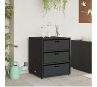 ""Remise""Coffre meuble de jardin, Armoire de rangement de jardin noir 55 x 59 x 69 cm résine tressée JILIMAISON2025 23408261