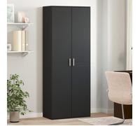 ""Remise""Commode/Buffet - JMS - Meuble de Rangement haut noir 70x35x180 cm bois d'ingénierie MAISON2025 69881