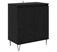 ""Remise""Enfilade de rangement - Noir - Buffet bas bahut vaisselier - Chêne noir - 60x35x70cm - Bois d'ingénierie_nez40k