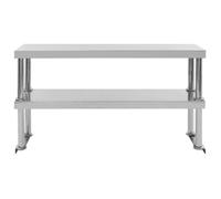 ""Remise""Étagère de table de travail - CLOUD - 2 niveaux 120 x 30 x 65 cm inox JILIMAISON2025 6343965