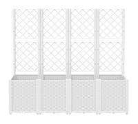 ""Remise"" Jardinière avec treillis - SUMMER - blanc 160 x 40 x 140 cm PP JILIMAISON2025 90130839