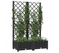 ""Remise"" Jardinière avec treillis - SUMMER - Noir 80 x 40 x 121,5 cm PP JILIMAISON2025 24777039