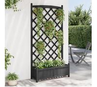 ""Remise"" Jardinière avec treillis - SUMMER - noir - Bois massif de sa- pin JILIMAISON2025 39302042