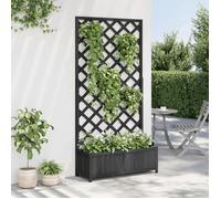 ""Remise"" Jardinière avec treillis - SUMMER - noir - Bois massif de sa- pin JILIMAISON2025 51411851