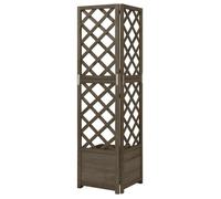 ""Remise"" Jardinière d'angle en treillis - SUMMER - Gris 40 x 40 x 150 cm - Bois de sa- pin JILIMAISON2025 1405125
