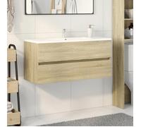 ""Remise""Meuble de salle de bain suspendu - Armoire de lavabo - de salle de bain chêne sonoma 100 x 38,5 x 45 cm JILIMAISON2025