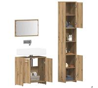 ""Remise""Mobilier Haut de salle de bain Ensemble de meubles salle de bain - 3 pcs - Bois d'ingénierie JILIMAISON2025 33750434