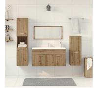 ""Remise""Mobilier Haut de salle de bain Ensemble de meubles salle de bain - 4 pcs - Bois d'ingénierie JILIMAISON2025 79153675
