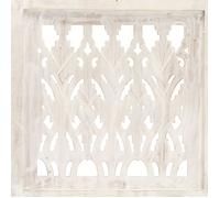 ""Remise""Séparateur de Pièce Amovible/ Cloison de séparation - 3 panneaux - Blanc 120 x 165 cm Bois manguier JILIMAISON2025 32921009