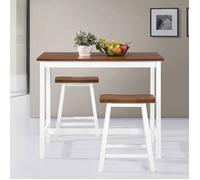 ""Remise""Table de bar et tabouret 3 pcs,Ensemble Table Haute avec 2 Tabourets, Bois massif JILIMAISON2025 93478071