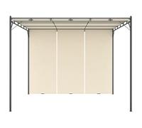 ""Remise""Tonnelle barnum Anti UV/soleil, Belvédère de jardin avec rideau, latéral 3 x 3 x 2,25 m Crème JILIMAISON20251980598