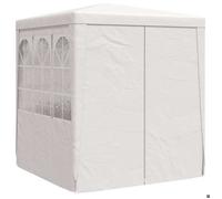 ""Remise""Tonnelle barnum Anti UV/soleil, Tente de réception avec parois latérales, 2,5 x 2,5m Blanc 90 g/m² JILIMAISON20253285405