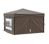 ""Remise""Tonnelle barnum Anti UV/soleil, Tente de réception pliable, avec parois Taupe 3 x 3 m JILIMAISON20258426313