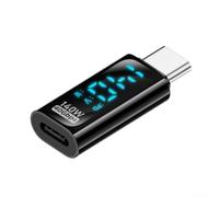 RemixAst Adaptateur Hub USB C 140 W PD Chargeur avec écran LED intelligent Moniteur de tension Type C Dongle pour MacBook pour iPhone Design compact (C mère à C)