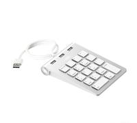 RemixAst Clavier numérique, 3 ports USB 2.0, clavier filaire pour ordinateur portable, 18 touches dédiées, clavier numérique de bureau financier, utilisé pour les professionnels des finances et de la
