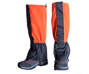 RemixAst Guêtres d'escalade imperméables et respirantes pour la course à pied - Guêtres robustes en nylon avec sangle de cou-de-pied pour la randonnée et la course d'orientation 46 cm (orange)
