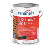 Remmers HK-Lasur 3en1 [plus] ébène, mat, 2,5 L, Lasure de protection en bois premium à faible solvants pour l'extérieur, 3en1, séchage rapide, durable