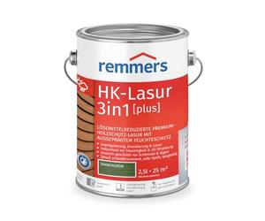 Remmers HK-Lazure 3en1 [plus] Vert sapin mat 2,5 l Lasur, lasur bois de qualité supérieure pour l'extérieur, triple protection du bois avec imprégnation + apprêt + lasur