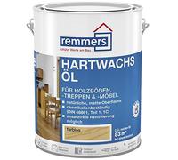 Remmers Huile cire dure Incolore, 2,5 litres, Pour l'intérieur, à base d'huiles naturelles. Pénètre profondément dans le sol en bois, les meubles en bois massifs et sols en liège. Grande longévité.
